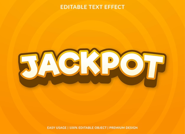 jackpot text effect editable template with abstract and premium style