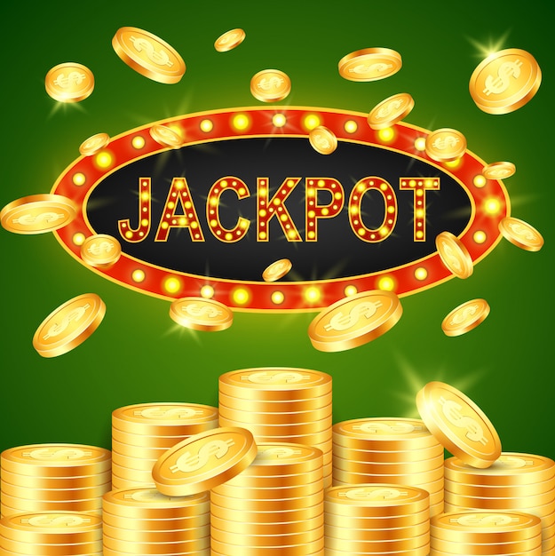 jackpot winnaar en groene achtergrond.