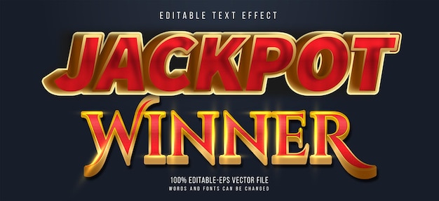 Vector jackpot winnaar teksteffect