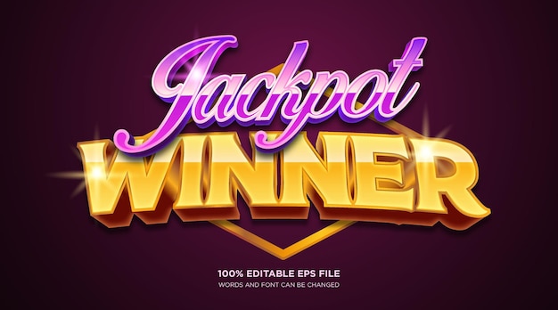 Effetto stile testo vincitore del jackpot