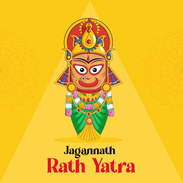 Disegno del banner di jagannath rath yatra