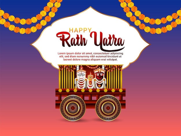 Jagannath rath yatra indian festival met vectorillustratie