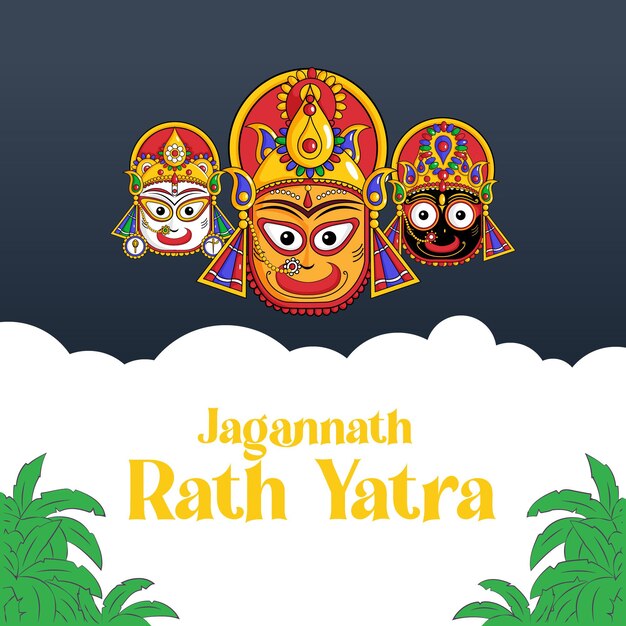 Jagannath rath yatra indisch festivalbannerontwerp