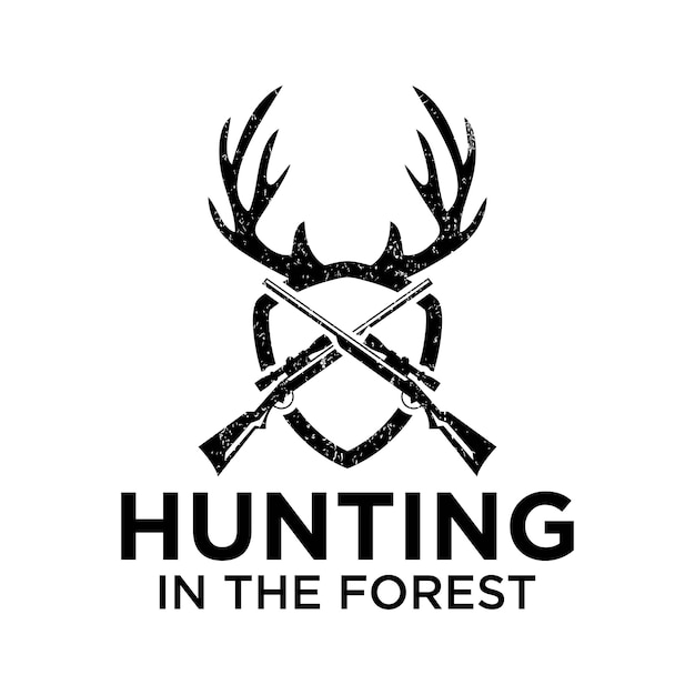 Jagen in het bos met geweer