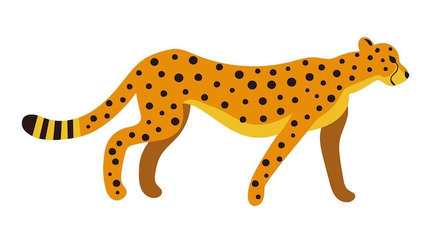 Jagende cheetah of luipaard Vector cartoon illustratie geïsoleerd op wit