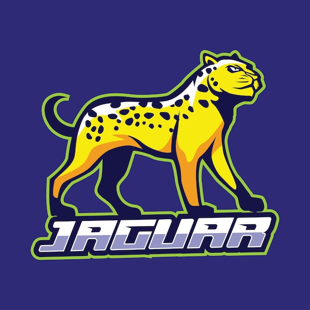 Шаблон дизайна логотипа животного Jaguar