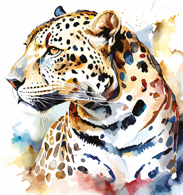 jaguar en luipaard aquarel vector