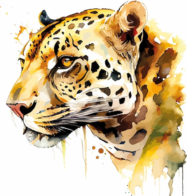 jaguar en luipaard aquarel vectorillustrator