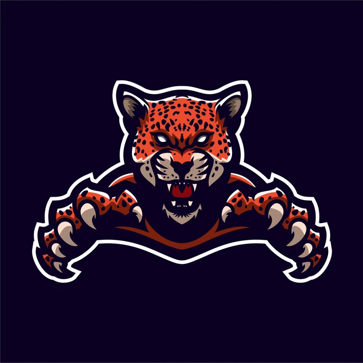 Шаблон логотипа эмблемы jaguar leopard esport