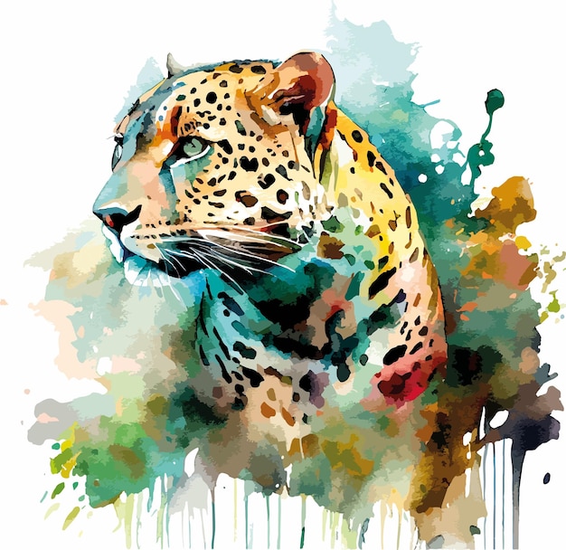 jaguar and leopard watercolor vector