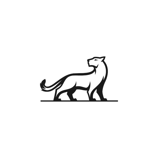 Jaguar Puma Lion Panther silhouet logo ontwerp