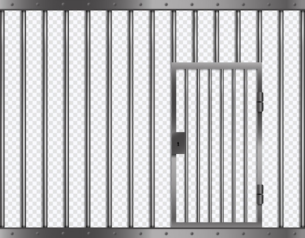 Тюремные решетки с дверью в тюрьму