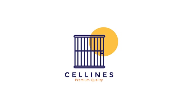 Vector jail cell prison line logo vector icon design illustration