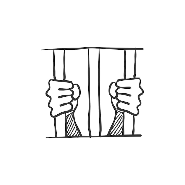Icona della prigione nel doodle disegnato a mano