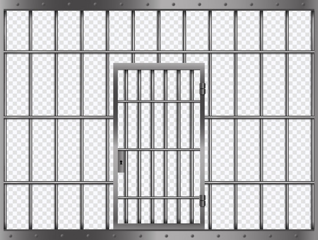 Vector jail lattice with door in prison door in prison