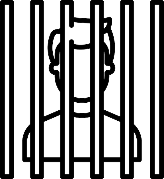 Vector jail outline vector illustration