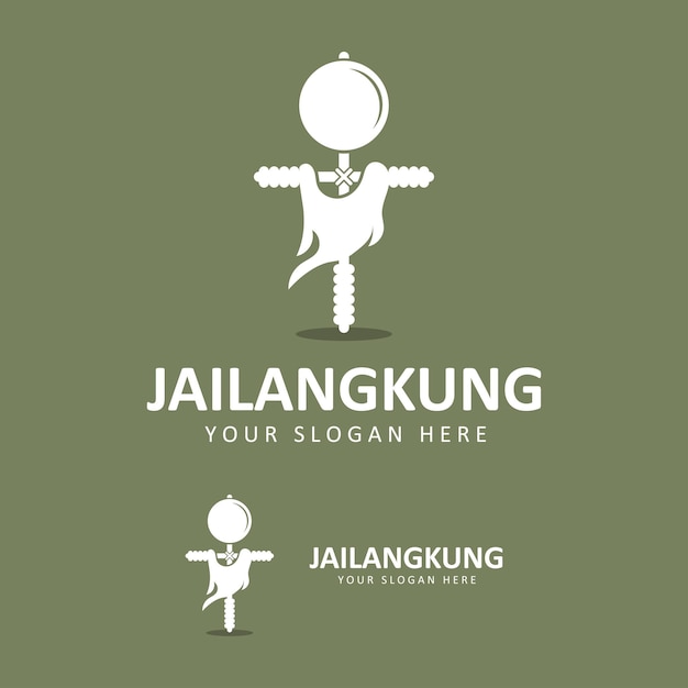 Jailangkung logo vector icon illustration design A ghostly calling doll Spiritual puppet game