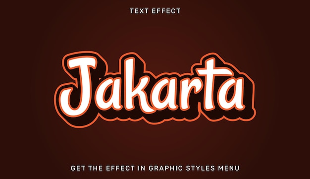 Effetto testo modificabile jakarta in stile 3d perfetto per il branding e il logo aziendale