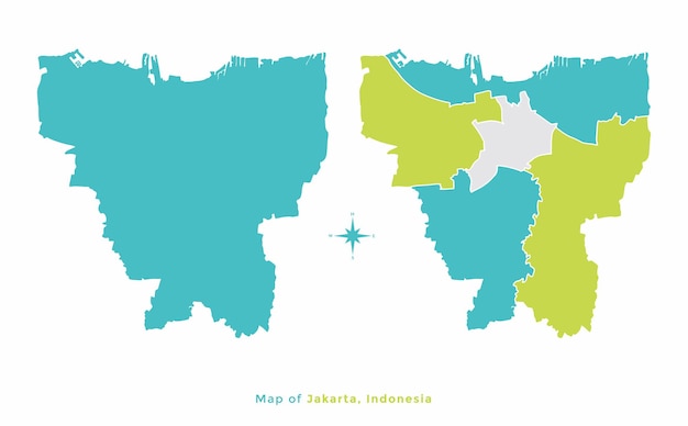 Jakarta hoofdstad van Indonesië kaart