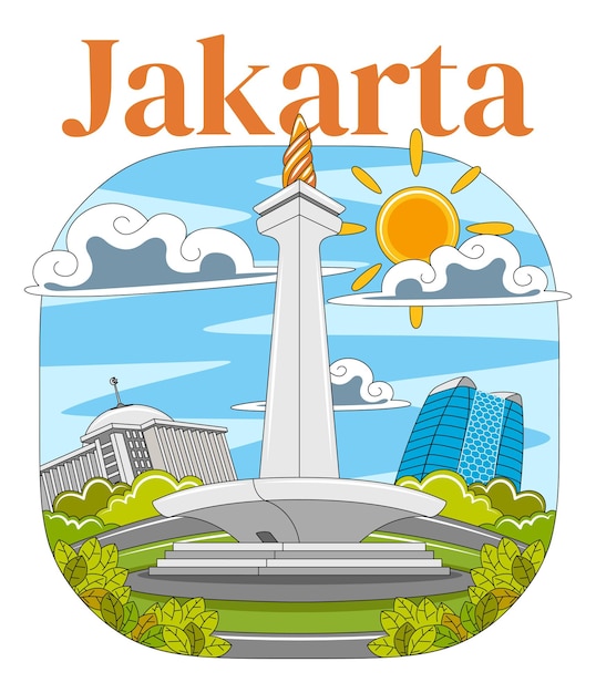 Jakarta Stad Vectorillustratie