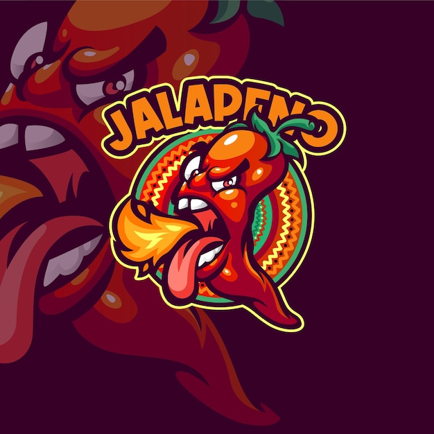 Jalapeno mascotte logo sjabloon