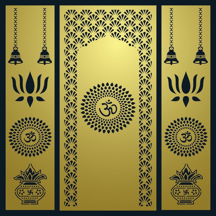 वेक्टर jali design for graphic and plywood partition foam acrylic and cnc machine cutting