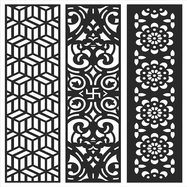 Jali Laser cut decorative panel set with lace pattern