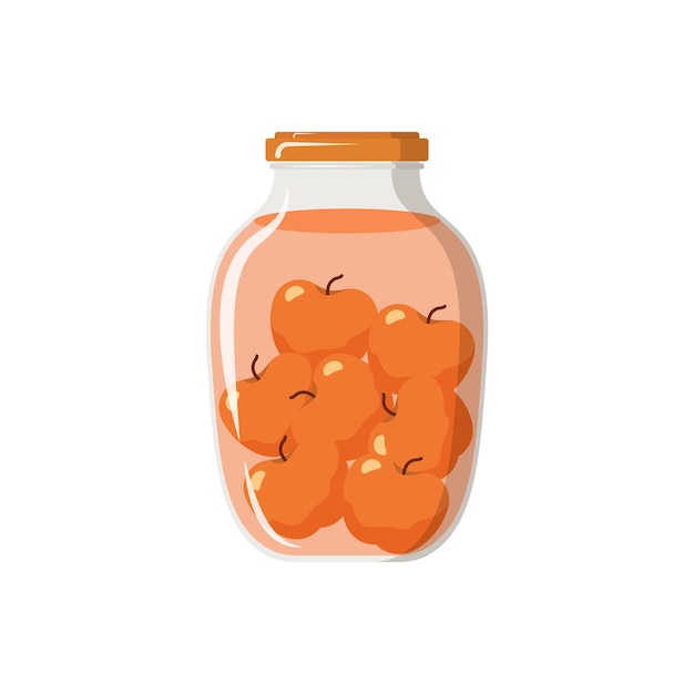 jam or compote jars canned fruit or berries preserved fruit in glass jars set vector illustration for farmer market branding organic food eco template sweet dessert with vitamins