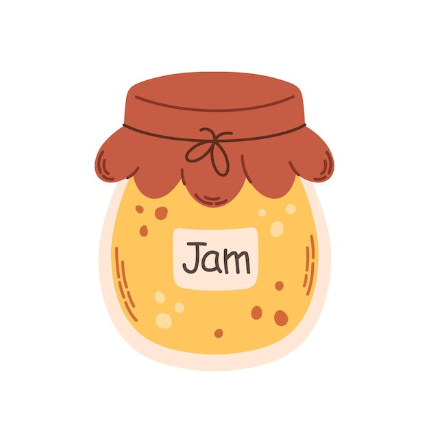 Vector jam in glass jar berry or fruits jam autumn harvest season