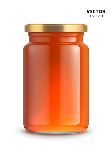 Jam jar glass mockup  isolated