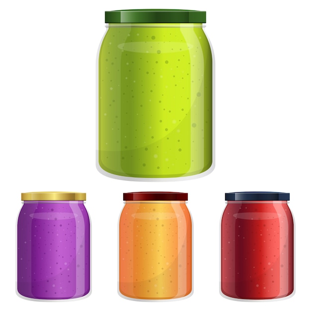 jam jar set  design illustration isolated on white background