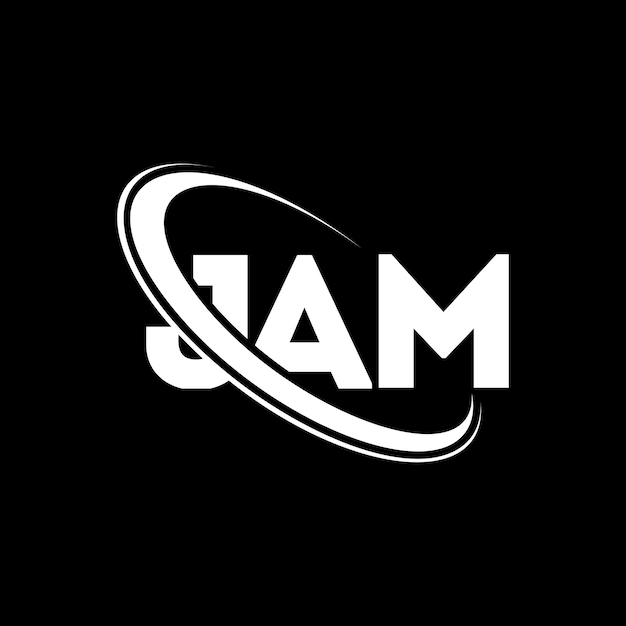 JAM logo JAM letter JAM letter logo ontwerp Initialen JAM logo gekoppeld aan cirkel en hoofdletters monogram logo JAM typografie voor technologiebedrijf en vastgoedmerk