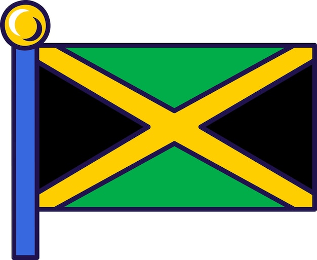 フラッグ スタッフ ベクトルのジャマイカの国の島の旗