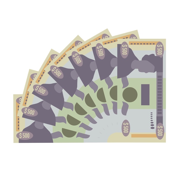 Jamaica Dollar Vector Illustration Jamaican money set bundle banknotes Paper money 500 Db