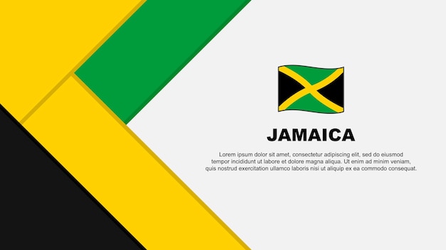 Jamaica Flag Abstract Background Design Template Jamaica Independence Day Banner Cartoon Vector Illustration Jamaica Illustration