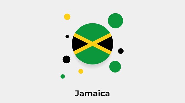 Jamaica flag bubble circle round shape icon vector illustration