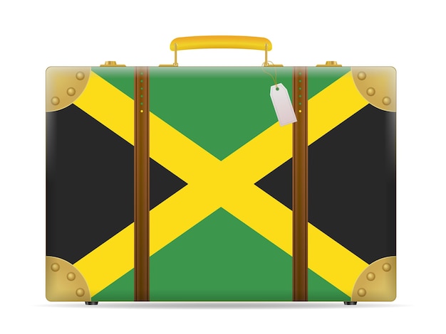 Vector jamaica flag travel suitcase