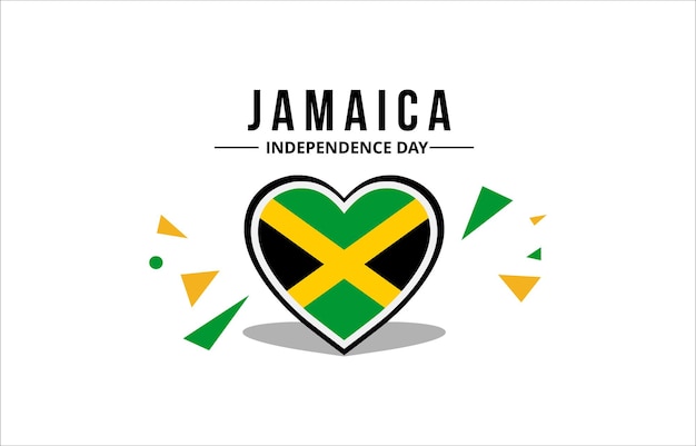 Jamaica flag vector with official colors in love ornament