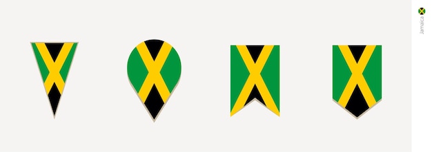 Vector jamaica flag in vertical design vector illustration