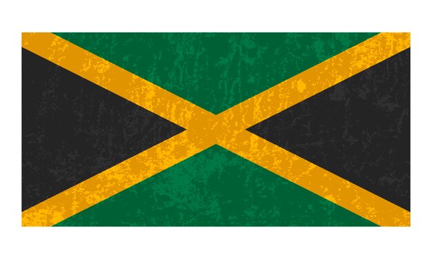 Vector jamaica grunge vlag officiële kleuren en proportie vectorillustratie