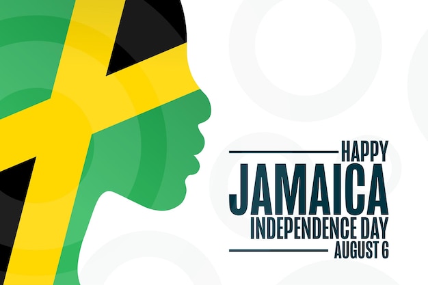 Jamaica happy independence day august 6 holiday concept template for background banner card poster with text inscription vector eps10 illustration