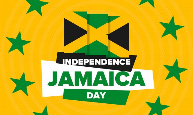 Jamaica independence day independence of jamaica freedom holiday jamaica flag vector art poster