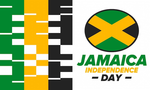 Jamaica independence day independence of jamaica freedom holiday jamaica flag vector art poster