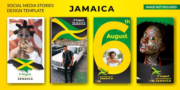 Bandiera di storie di social media di giorno di indipendenza della giamaica