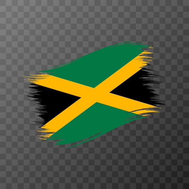 Jamaica national flag Grunge brush stroke Vector illustration on transparent background