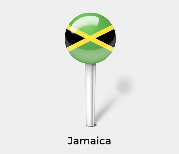 ジャマイカ マップのベクトル図の押しピン
