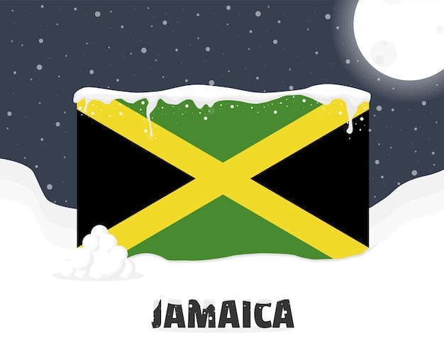 Jamaica sneeuwweer concept koud weer en sneeuwval weersvoorspelling winter banner idee