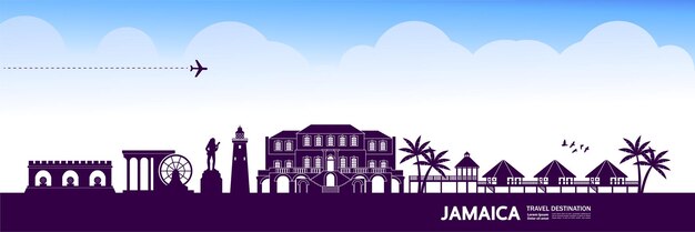 Jamaica travel destination vector illustration.