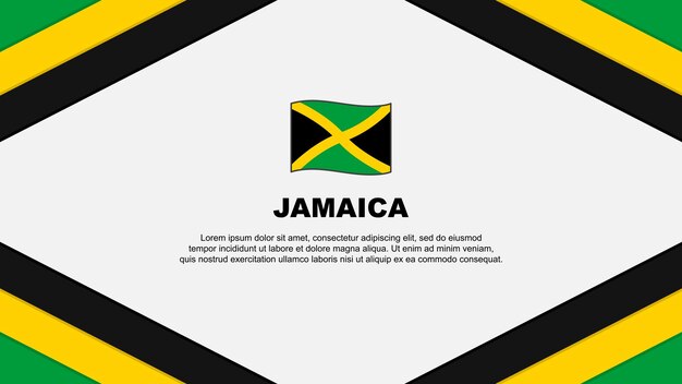 Jamaica vlag abstracte achtergrond ontwerpsjabloon jamaica onafhankelijkheidsdag banner cartoon vector illustratie jamaica sjabloon