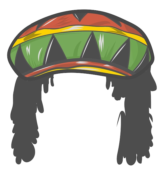 Jamaican rasta hat with dreadlocks Reggae style avatar